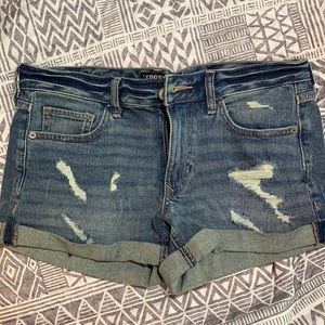 Express Low Rise Denim Shorts